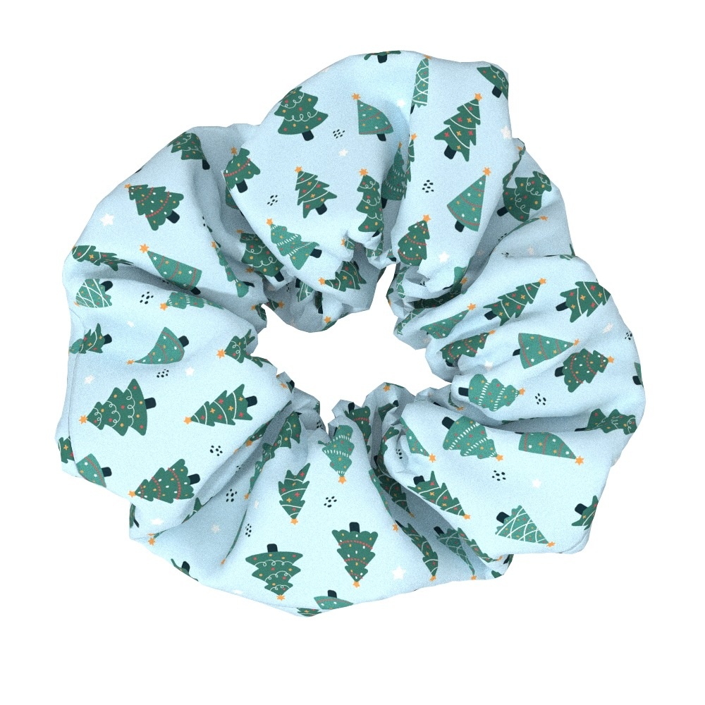 Women's Large Bow Hair Ties Festive Christmas Tree Pattern Cloth Headwear