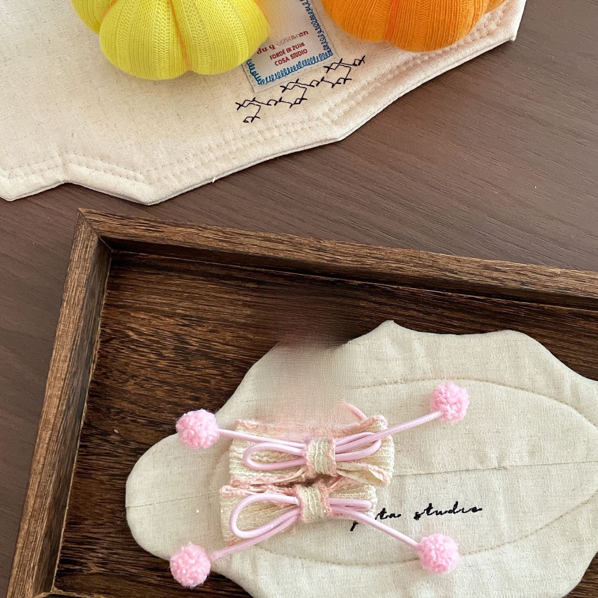 Women's Winter Furry Elastic Hair Tie Handmade Crochet Flower Bow