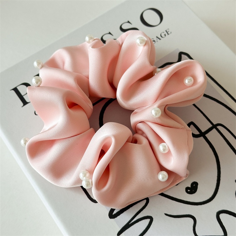 Women's Elegant Pearl Cloth Hair Tie Casual Holiday Solid Color