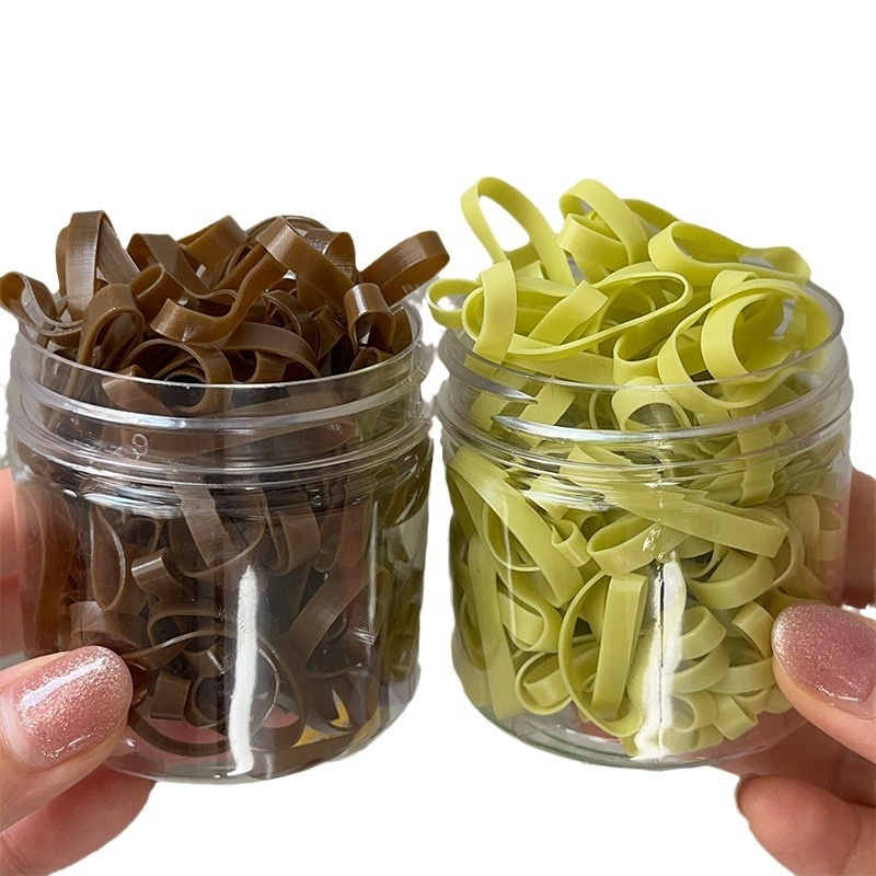 Girls High Elastic Thickened Canned Hair Ties Colorful Rubber Bands