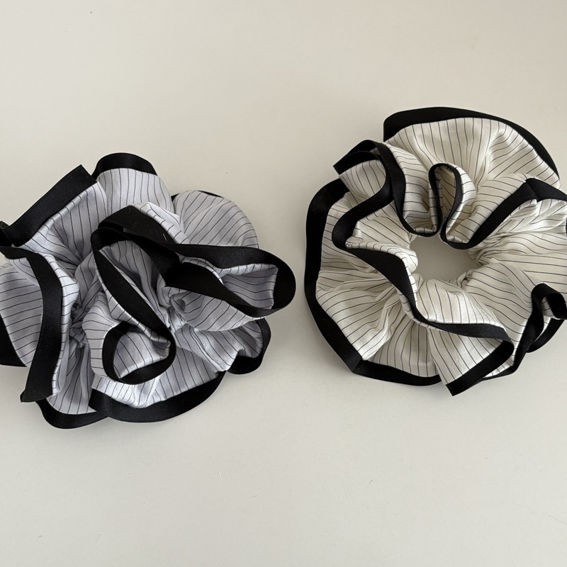 Women's Everyday Casual Cloth Scrunchie Hair Tie Purple Striped