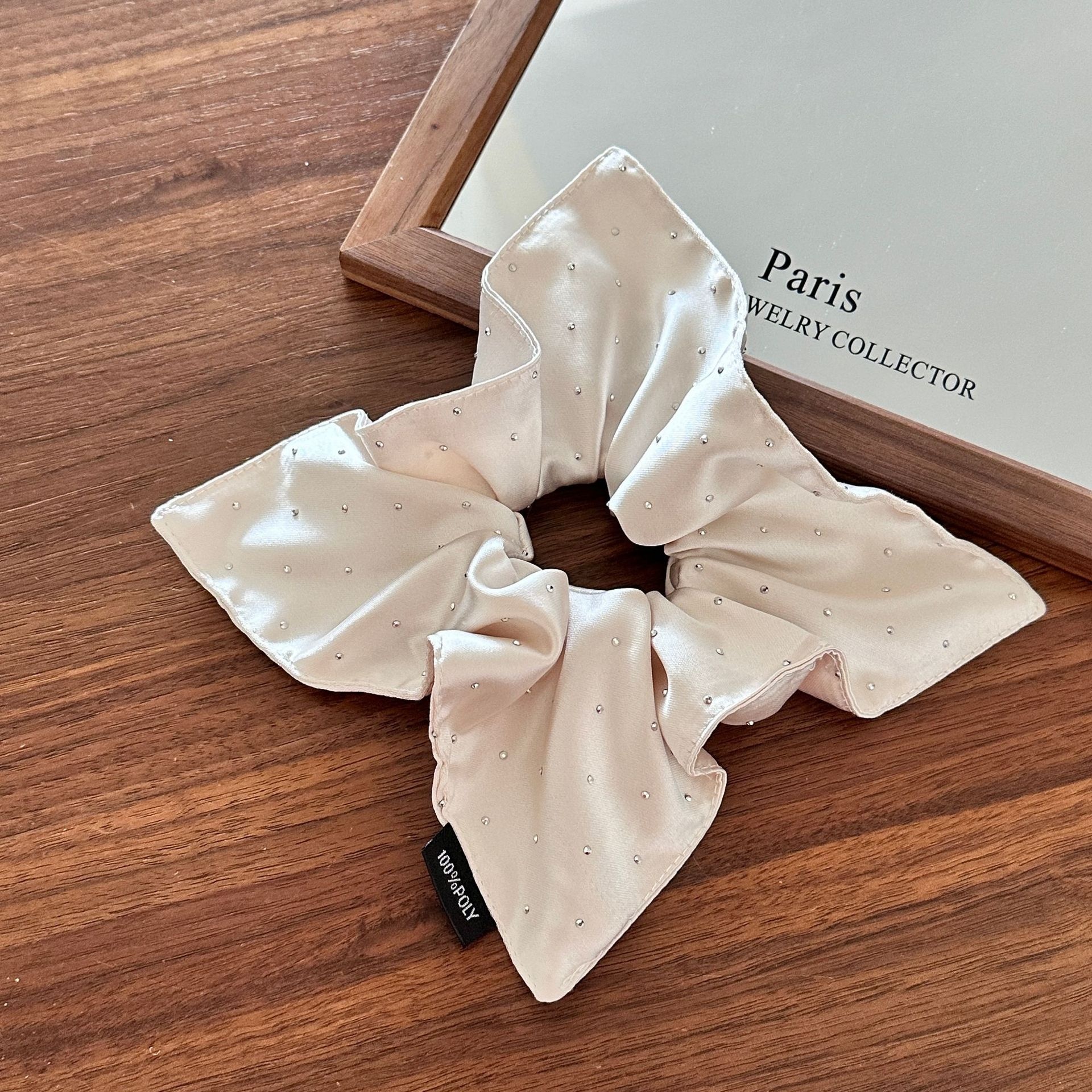 Girls Cloth Scarf Scrunchies Pastoral Fruit Hair Band Rose Red