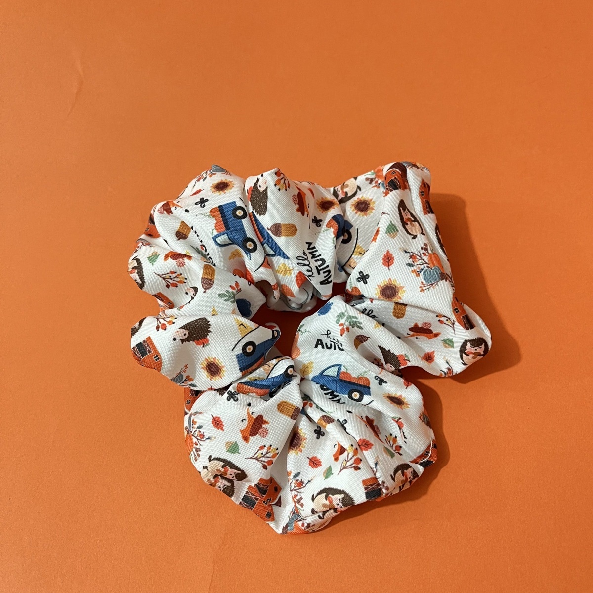 Women Versatile Fabric Hair Ties Assorted Turkey Pumpkin Patterns