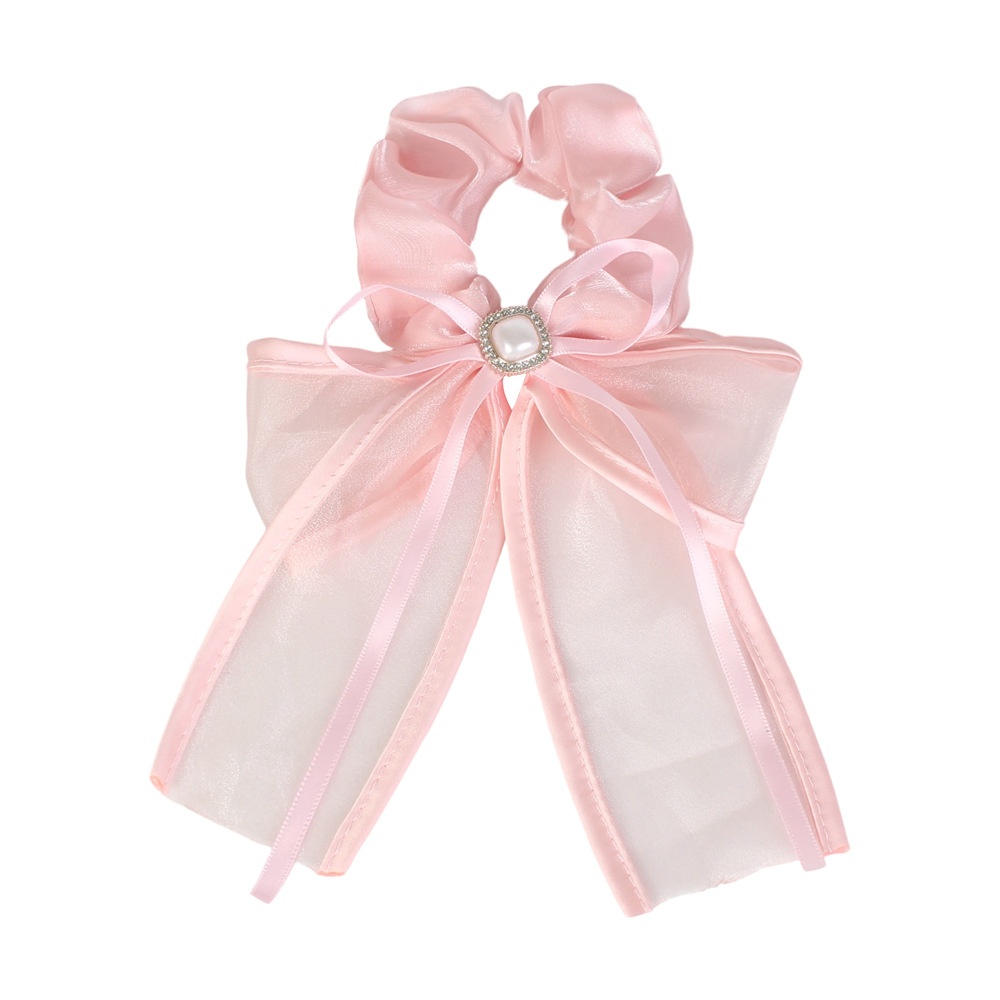 Women's Elegant Lace Mesh Hair Tie Princess Pearl Bowknot Multi-Color