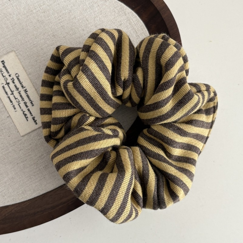 Women's Soft Knitted Winter Hair Elastic Band Striped Color Matching