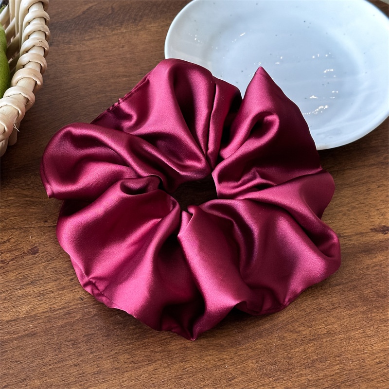 Women's Elegant Satin Scrunchie Hair Tie Casual Holiday Solid Color