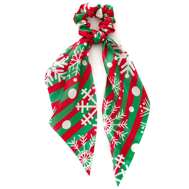 Women's Christmas Hair Tie Festive Snowman Print Cloth Scrunchie