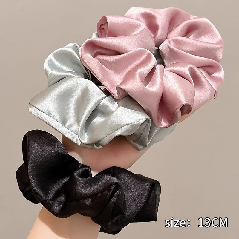 Women's High-End Oversized Satin Scrunchie Hair Accessories Printed