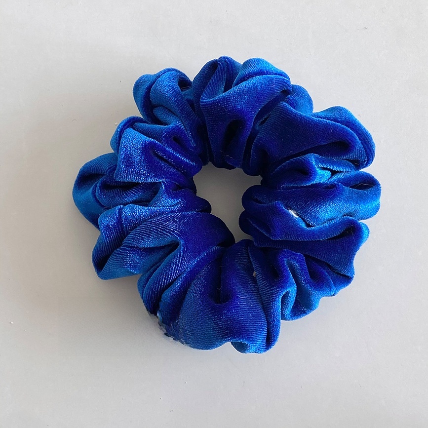 Women's Vintage Velvet Ponytail Scrunchie Solid Red Blue Yellow