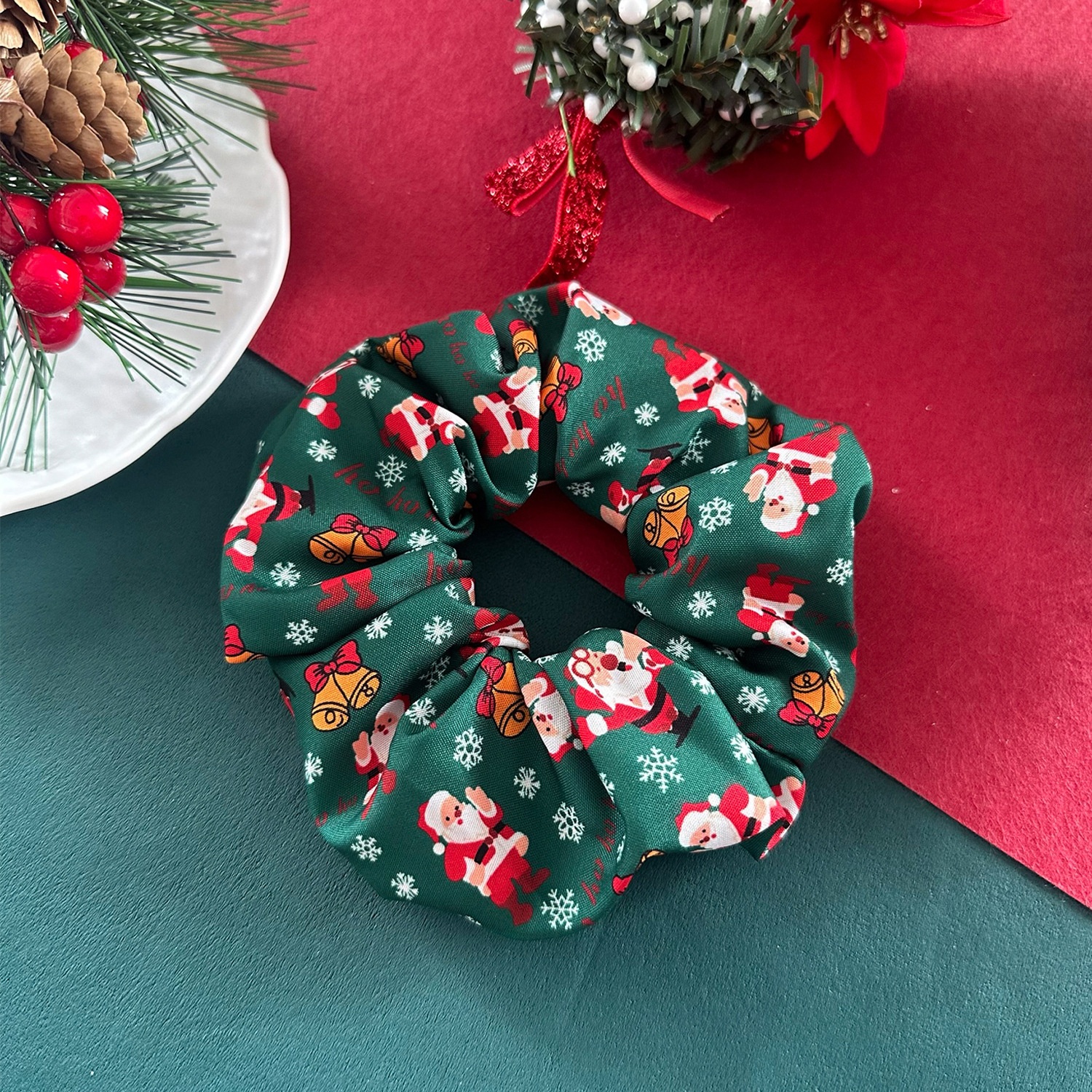Women's Holiday Elastic Fabric Hair Bands Christmas Tree Snowman