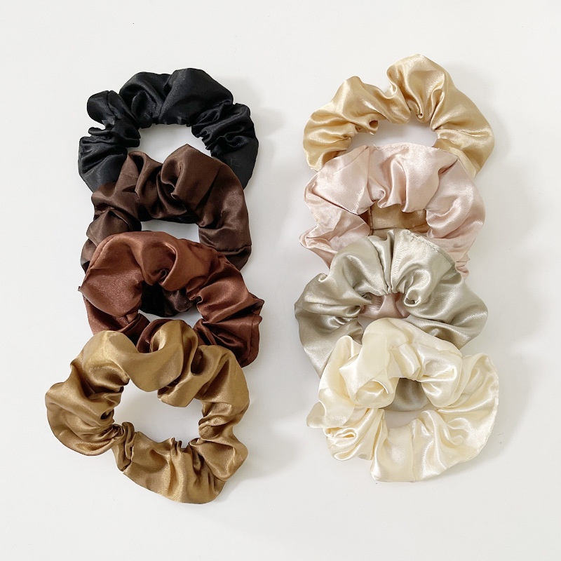 Women's Satin Scrunchie Hair Tie Rubber Band Ethnic Pig Flower Print