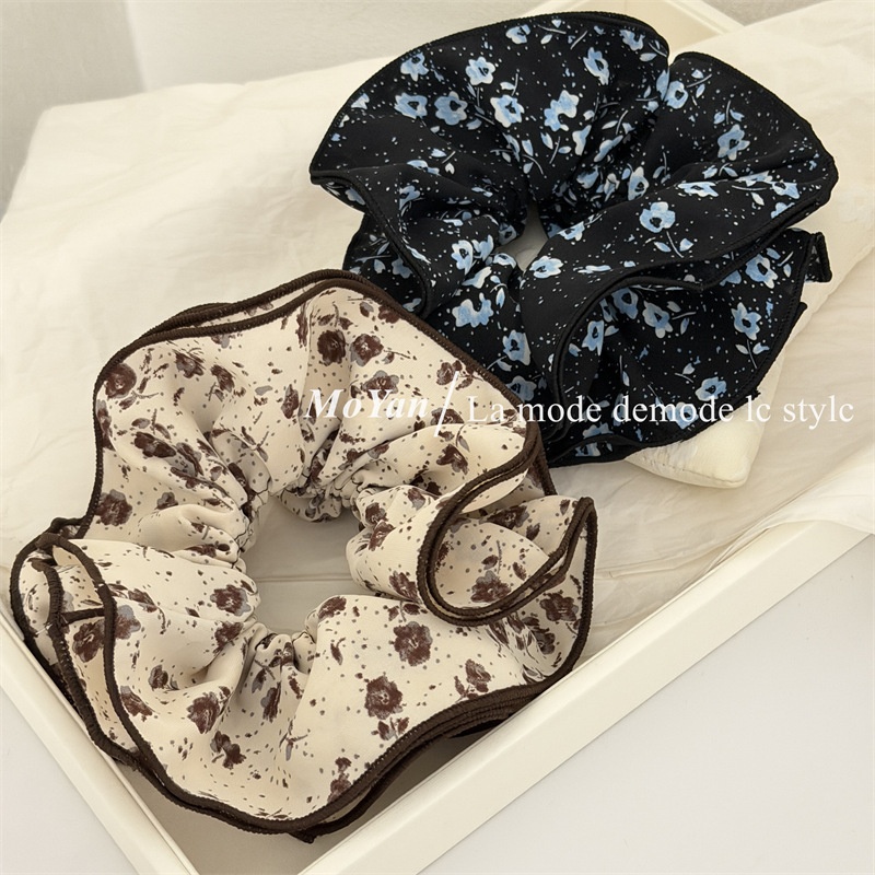 Women's Spring Cloth Hair Tie Accessories Black Beige Ditsy Floral