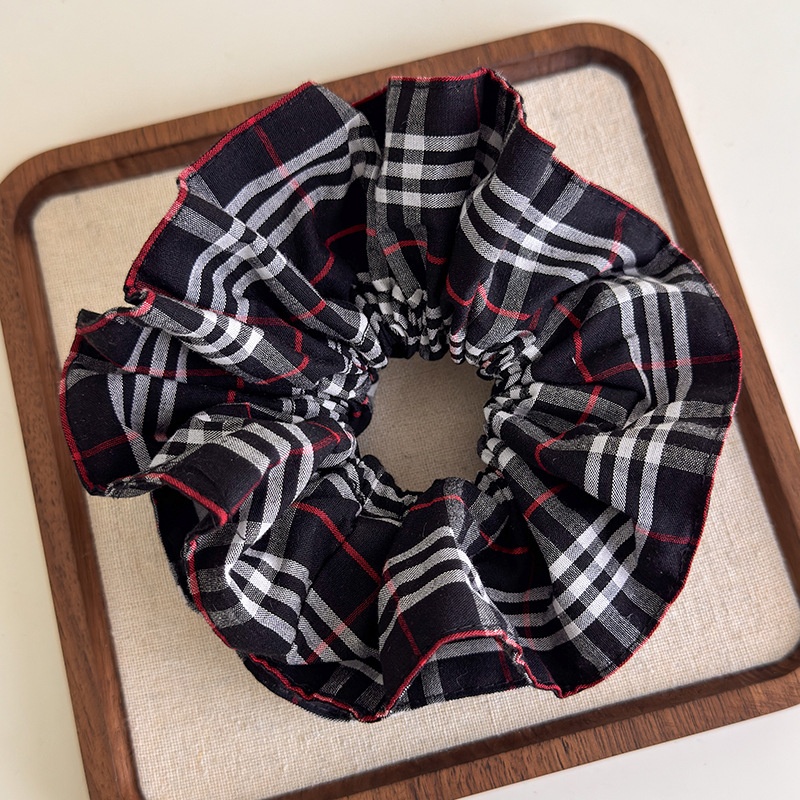 Women's British Style Floral Plaid Hair Tie Versatile Luxury Romantic Cloth