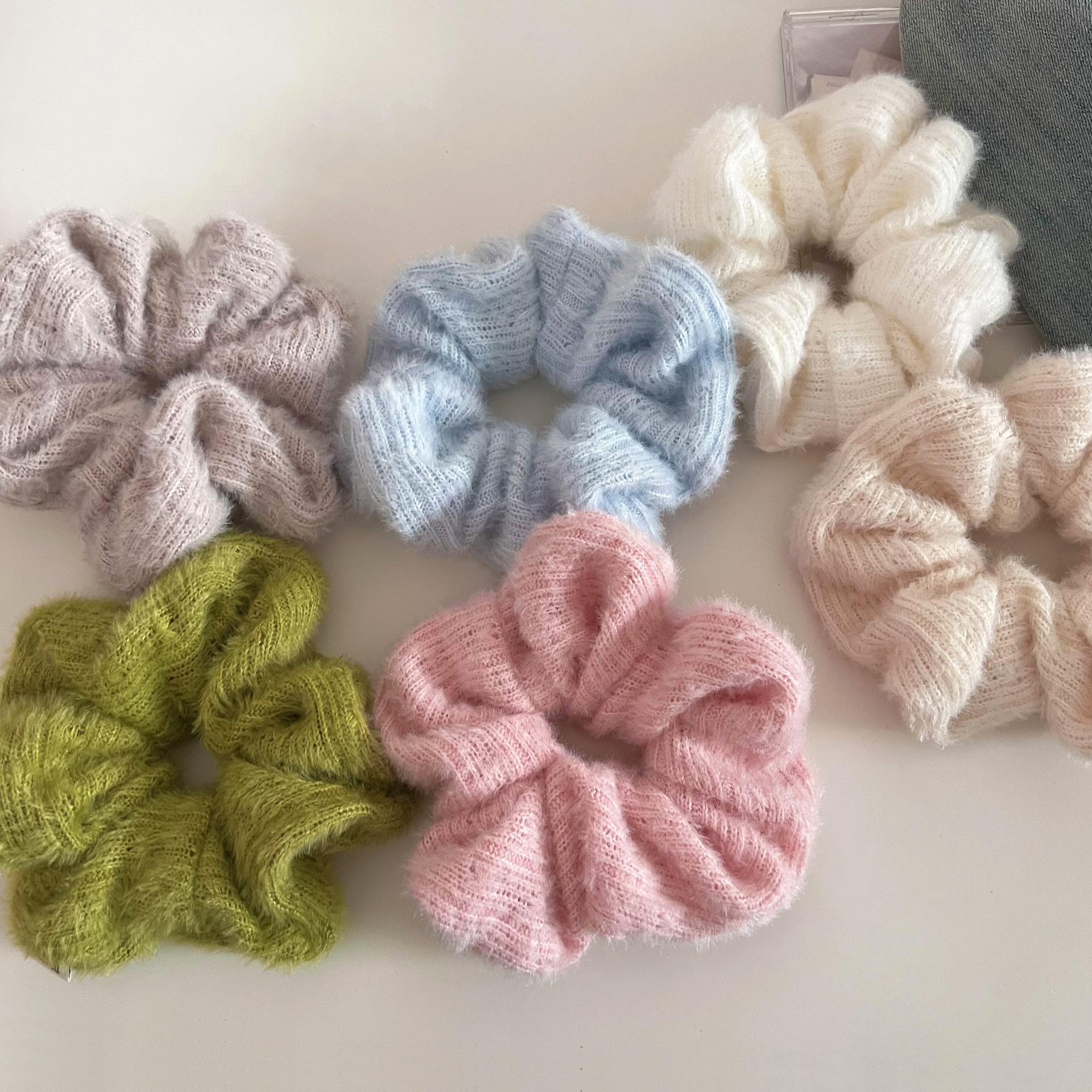 Women's Winter Knitted Wool Hair Ties Sweet Elastic Solid Colorful