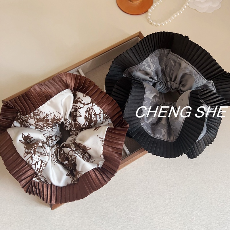 Women's Elegant Maillard Style Satin Hair Ties Retro Palace Hair Accessories