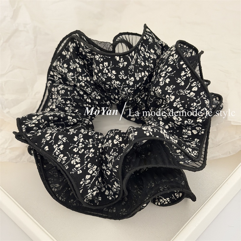 Women's New Style Ditsy Floral Cloth Hair Tie in Elegant Beige