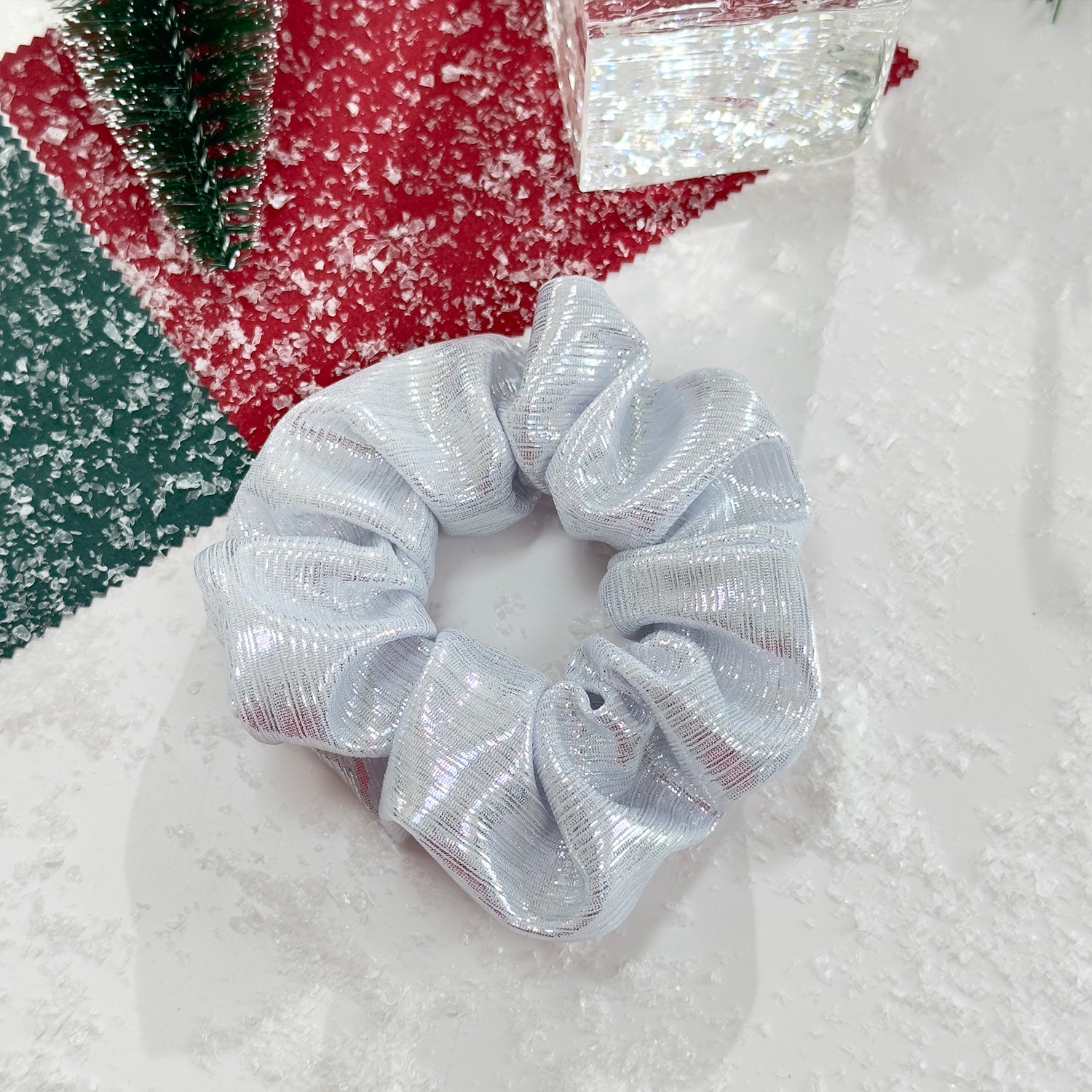 Women's Shiny Thread High Elasticity Christmas Hair Scrunchie Pure Color