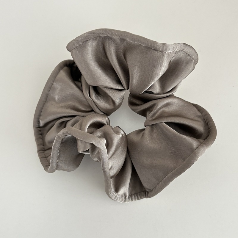 Women's Elegant Everyday Soft Satin Scrunchie Hair Tie Solid Black