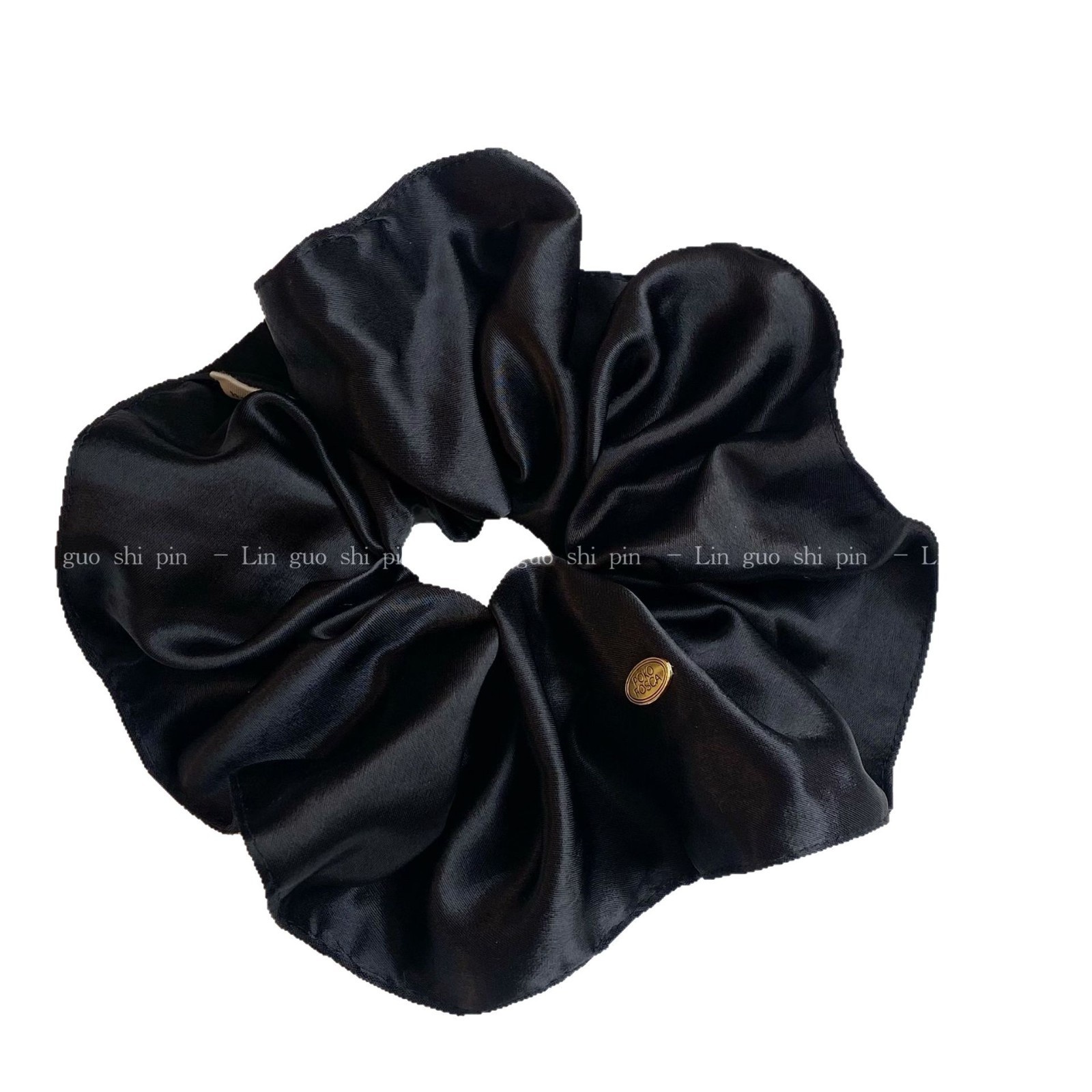 Women Elegant Smooth Satin Hair Tie Elastic Scrunchie Solid Black