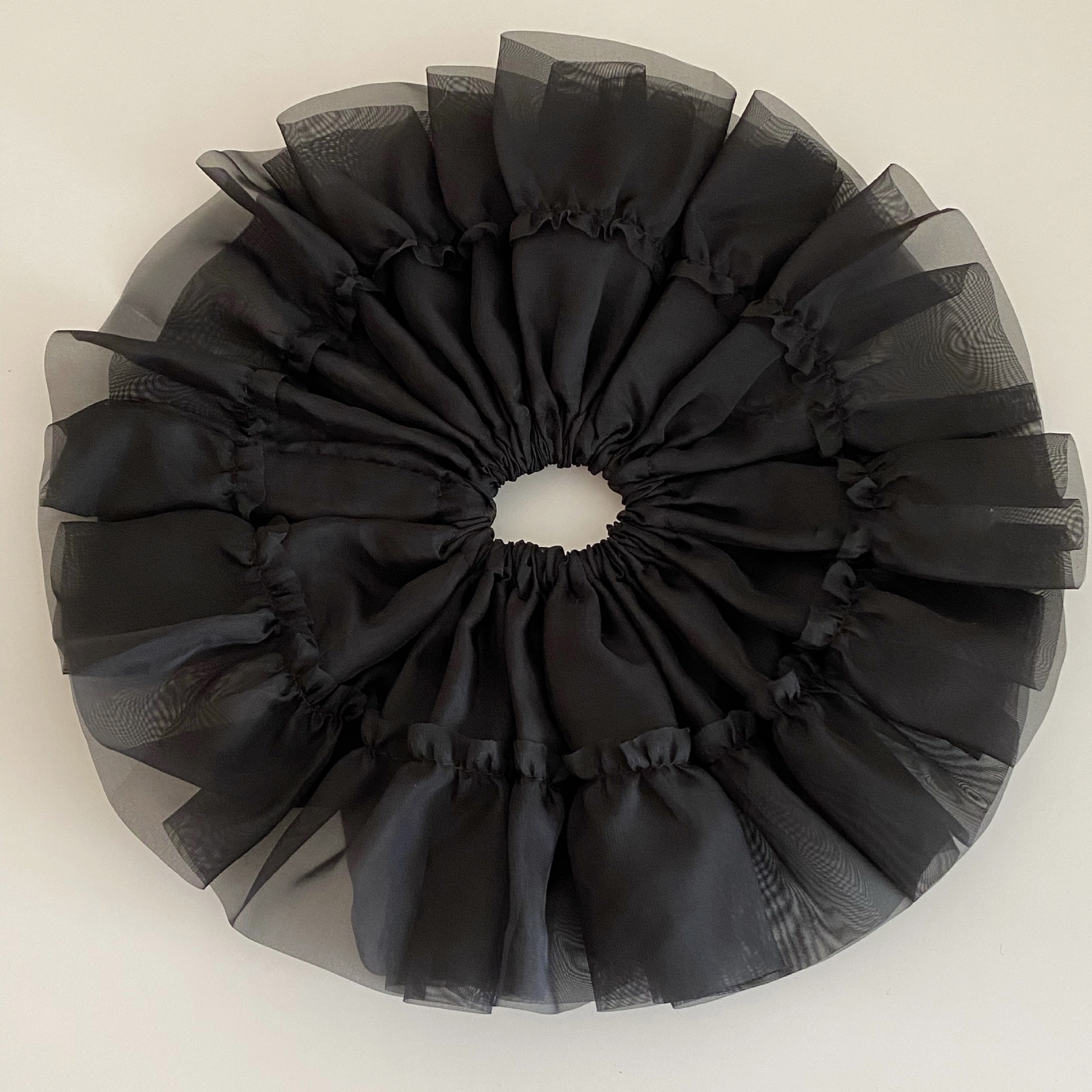 Women's Summer Sheer Gauze Large Fluffy Ponytail Scrunchie Solid Color