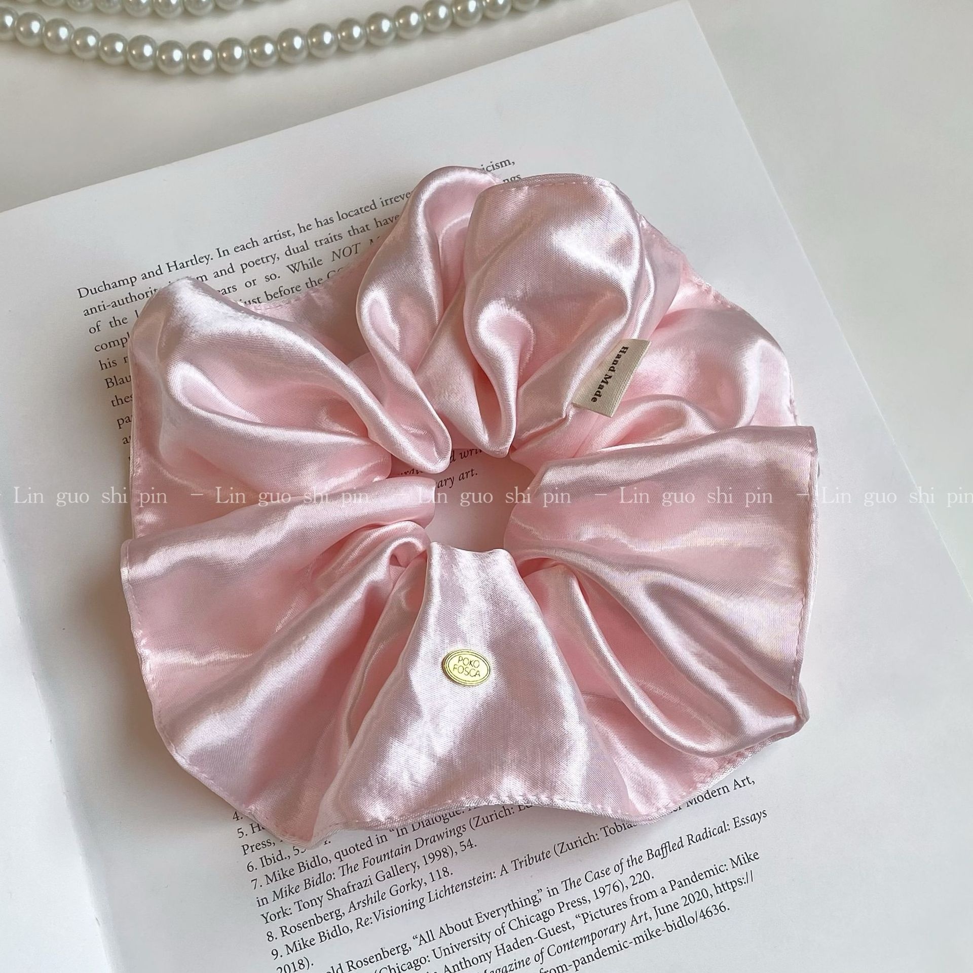 Women Elegant Smooth Satin Hair Tie Elastic Scrunchie Solid Black