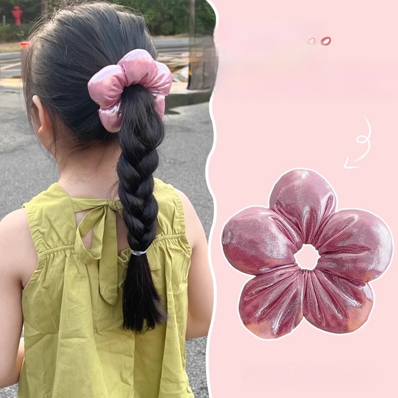 Girls' Cloth Scrunchie Ponytail Hair Accessories Cute Floral Print