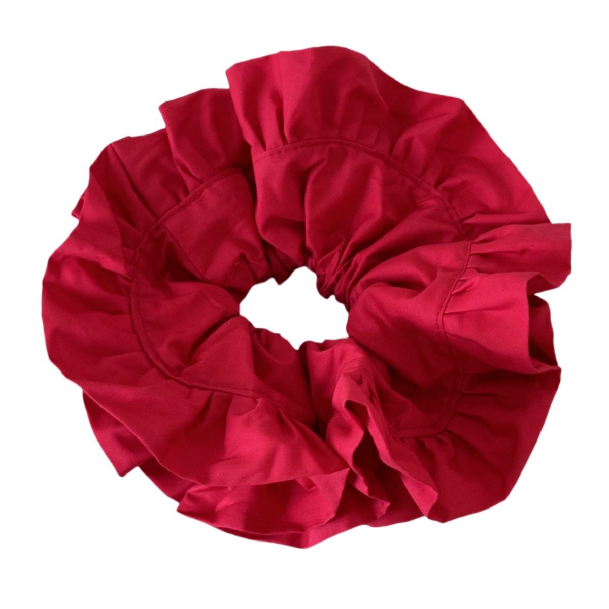 Women's French Satin Ruched Lace Bun Hair Tie Scrunchie Polka Dot