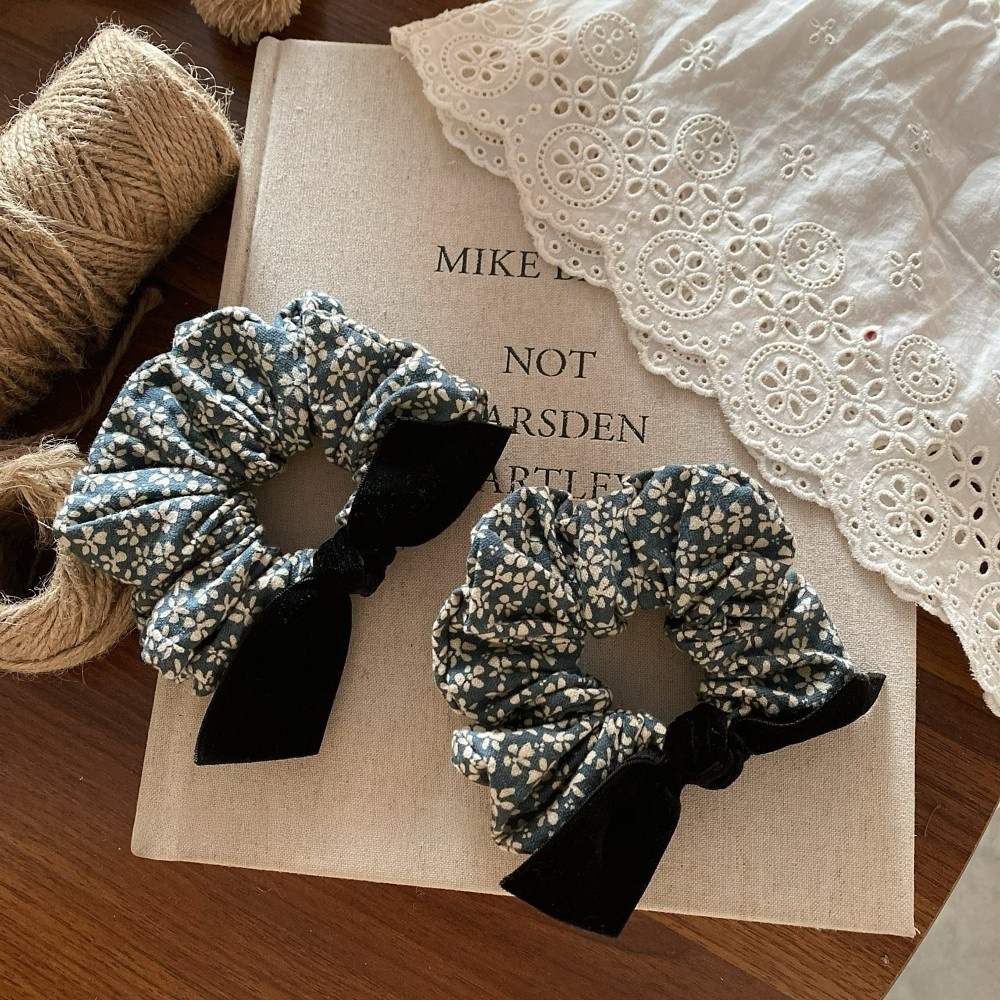 Women's Autumn Winter Fabric Bow Headband Ditsy Floral Pattern