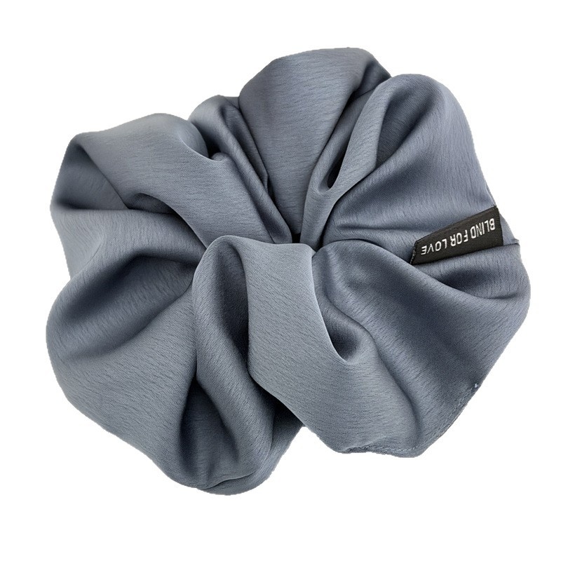 Women's Simple Satin Hair Tie For Spring Commute Solid Blue And Grey