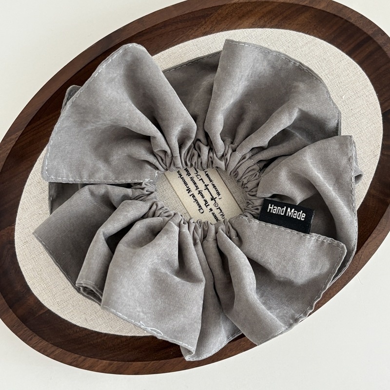 Women's Fabric Flower Bud Low Ponytail Elastic Hair Tie Pure Color