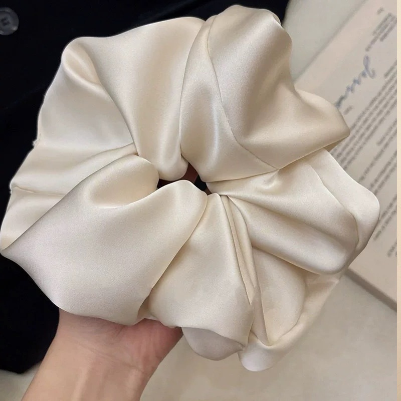 Women's Elegant Satin Banquet Hair Tie Scrunchie Solid Color