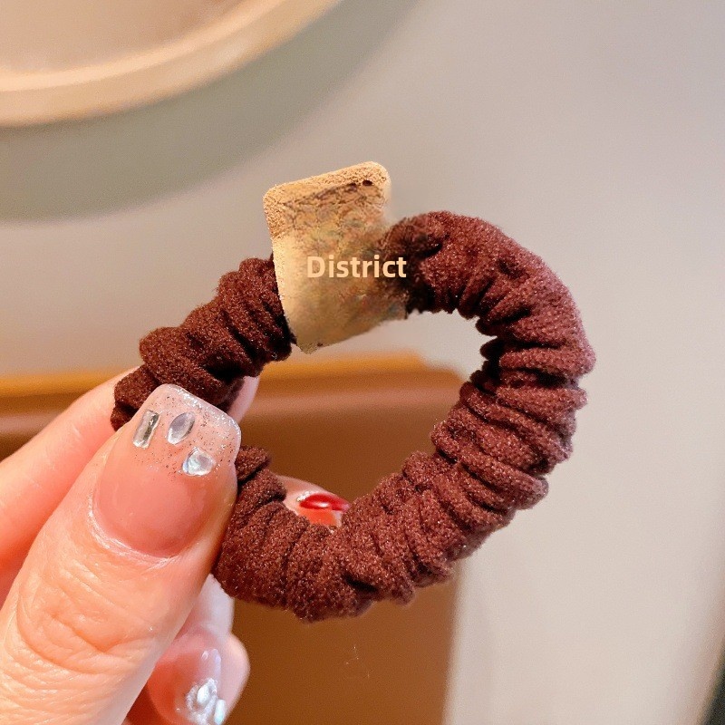 Women's Simple Bear Cloth Hair Tie Durable High Elasticity Ponytail Holder