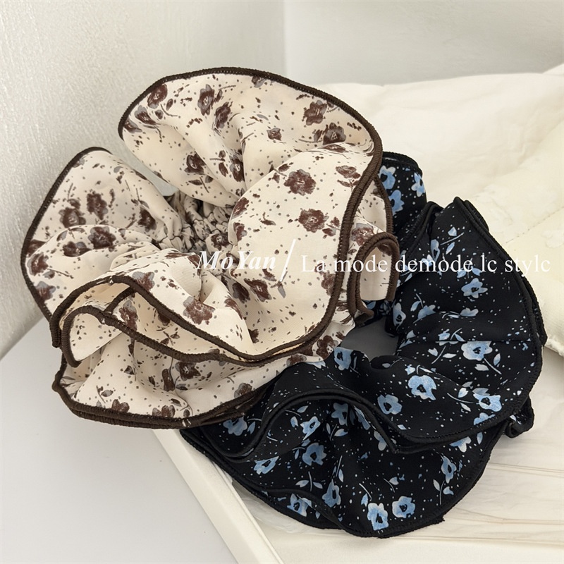 Women's Spring Cloth Hair Tie Accessories Black Beige Ditsy Floral
