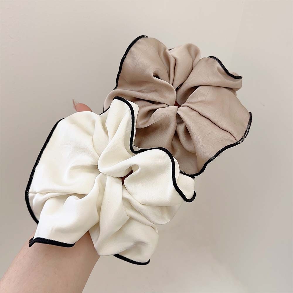 Women's Elegant Pleated Cloth Hair Tie Solid Color Minimalist Daily Scrunchie