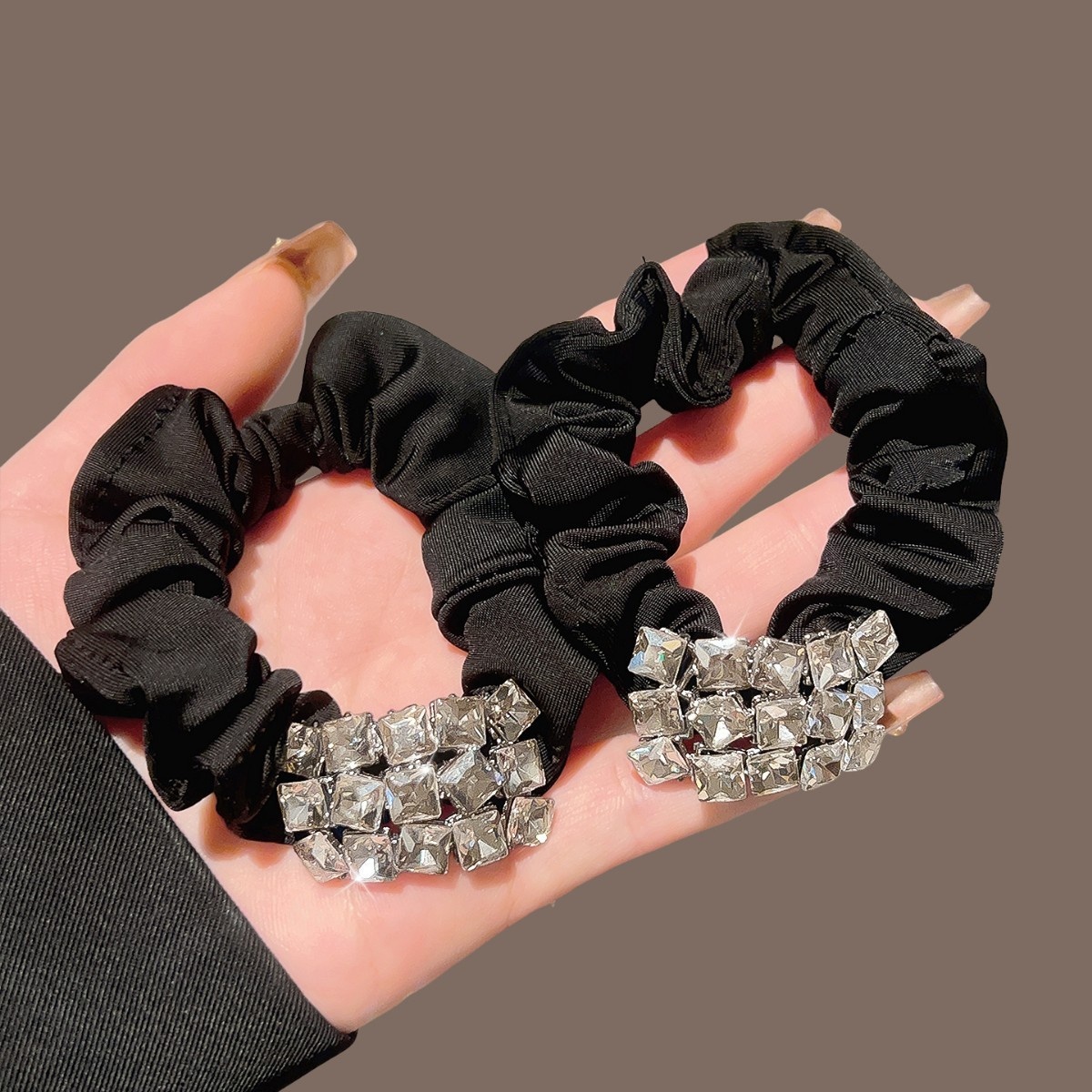 Women's Elastic Hair Band High Elasticity Durable No Damage Shiny Diamond Cloth