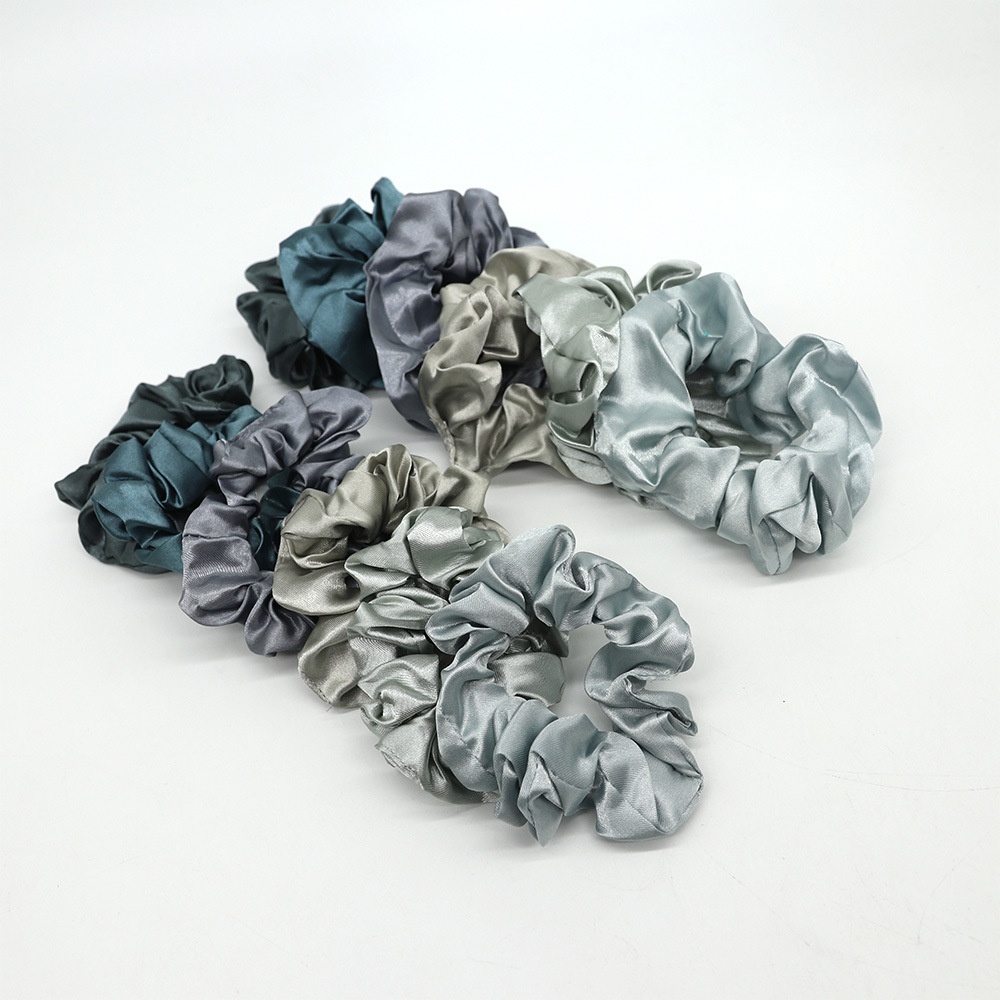 Women's Retro Pleated Silk Hair Scrunchies Colorful Leopard Print