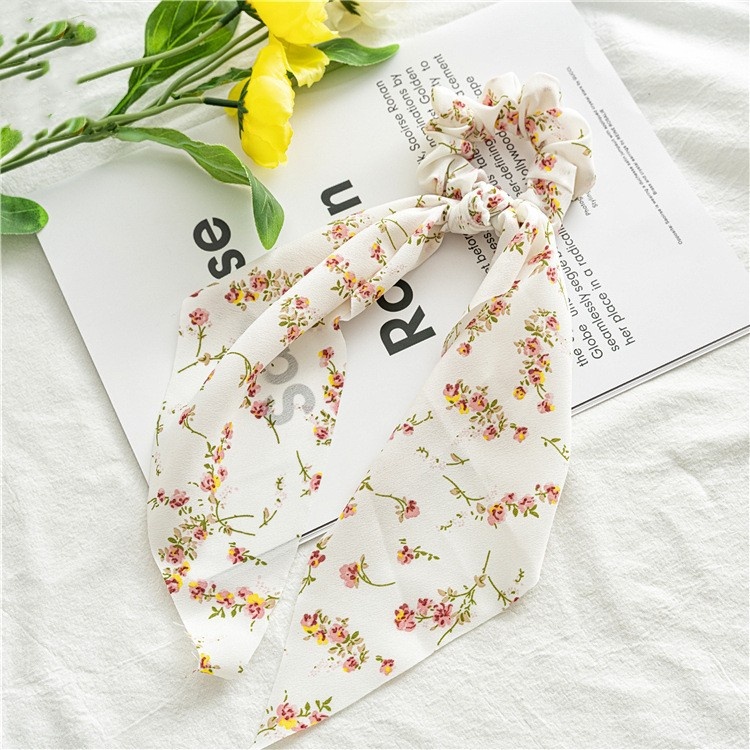 Women's Sweet Fabric Ribbon Hair Tie For Shopping Ditsy Floral