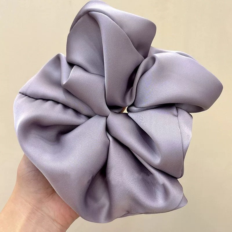 Women's Elegant Satin Banquet Hair Tie Scrunchie Solid Color