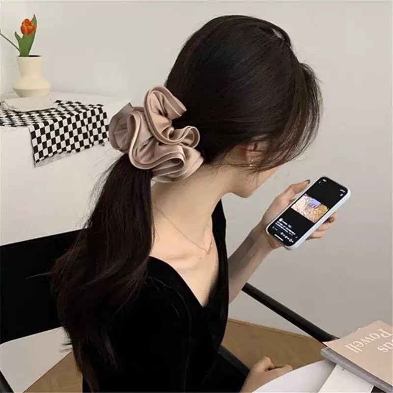 Women's Elegant Fabric Banquet Elastic Hair Band Solid Color