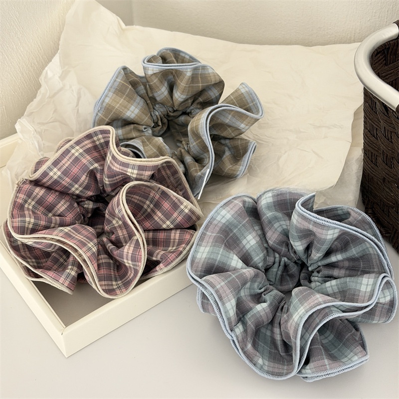 Women's All Season Multifunctional Cloth Hair Tie Preppy Plaid