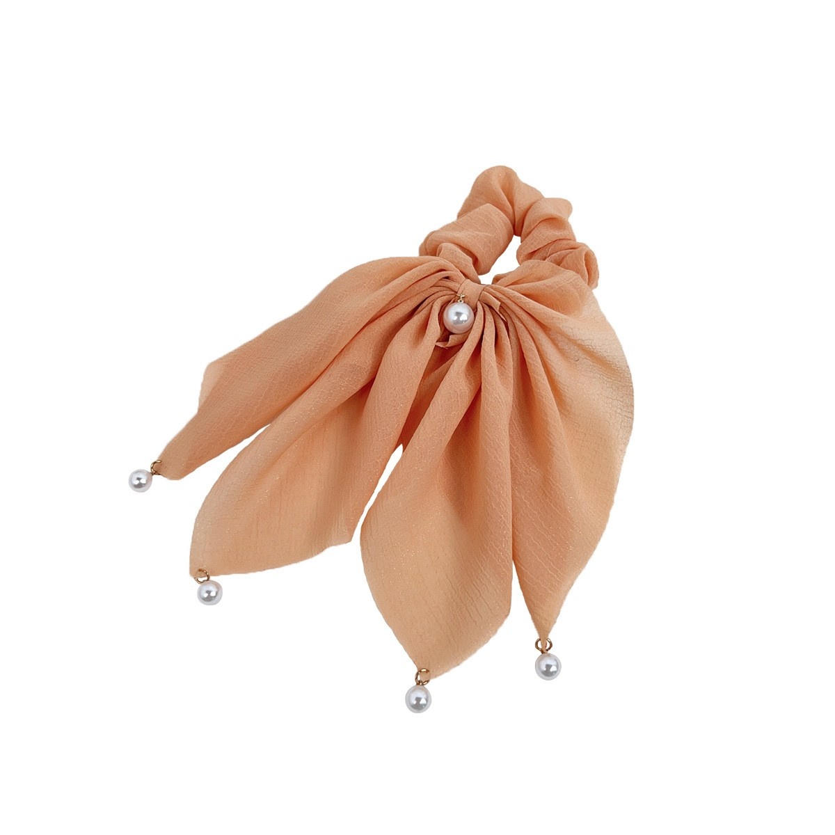 Women's Elegant Pearl Ribbon Cloth Hair Band Office Romantic Circle