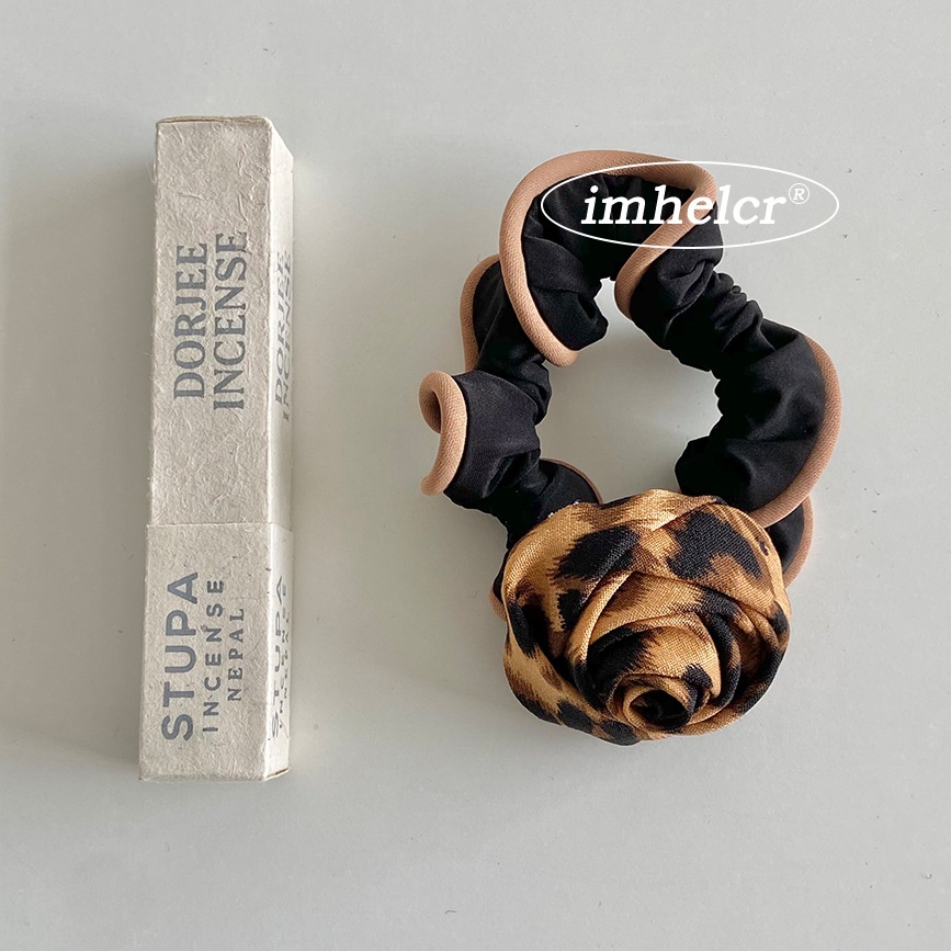 Women's Elegant Satin Daily Hair Tie Scrunchie Romantic Purple Rose