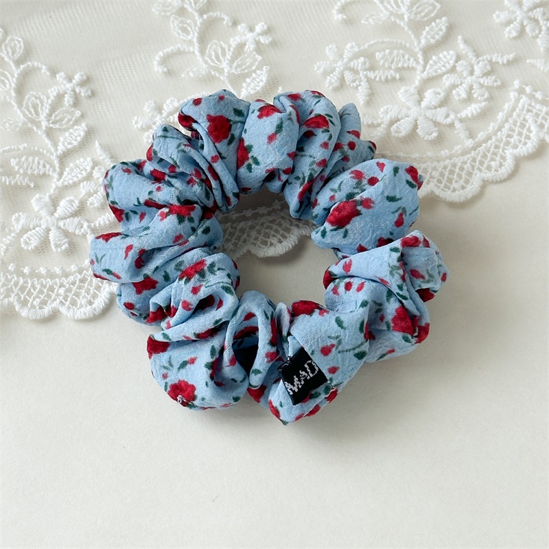 Women's Summer Elegant Cotton Elastic Bun Hair Band Fresh Floral