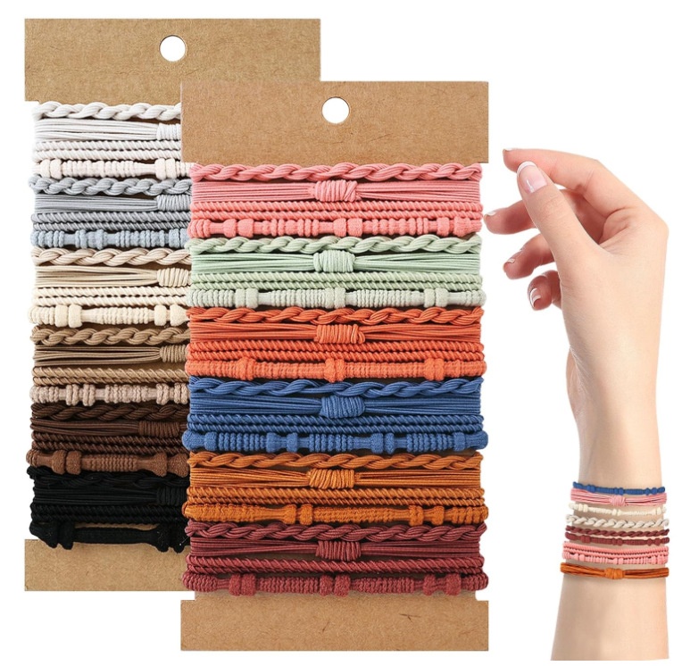 Women Girls Elastic Nylon Bamboo Knot Hair Ties Bohemian Floral Print