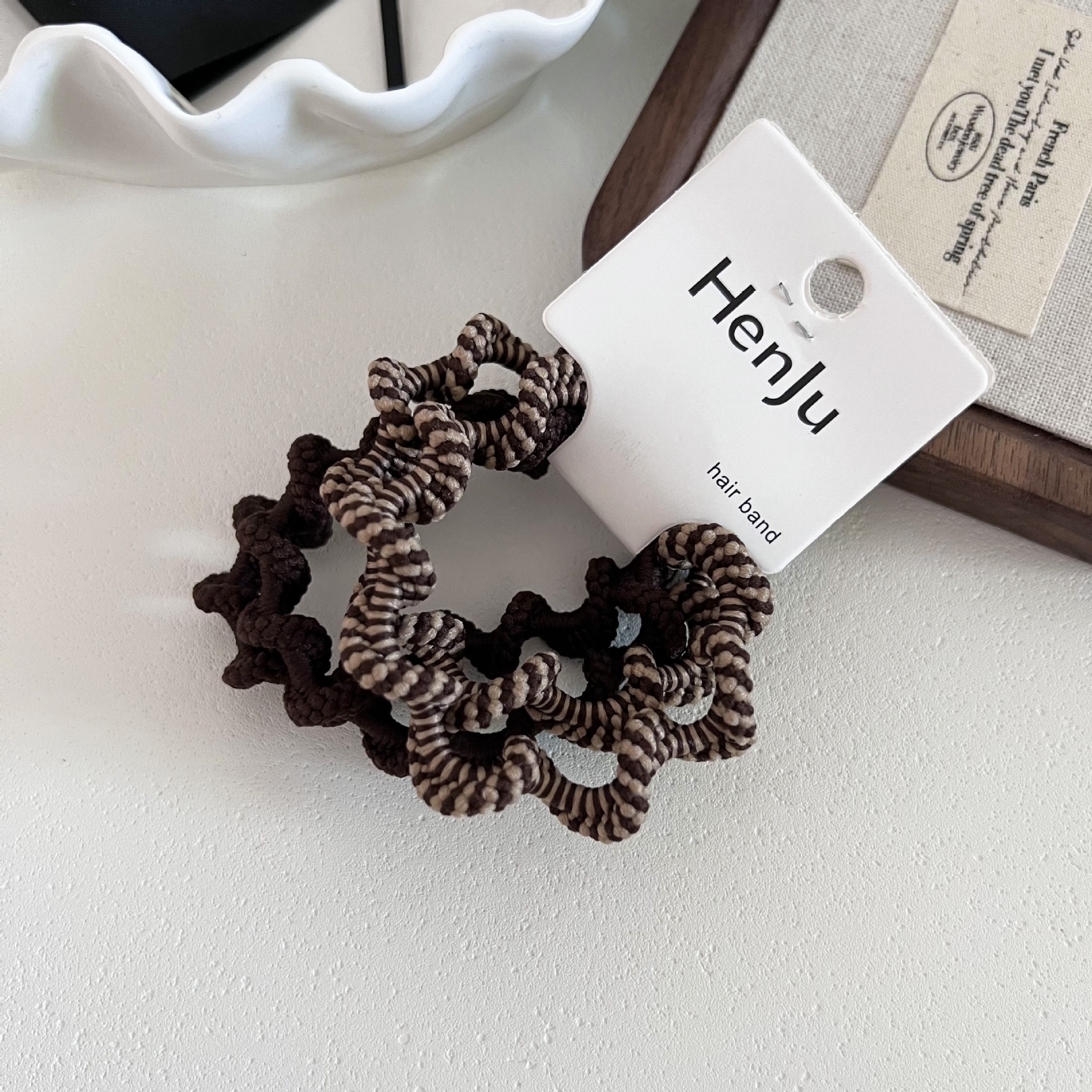 Women's Casual Polyester Hair Ties 4PCS Multi-functional Zebra Wave