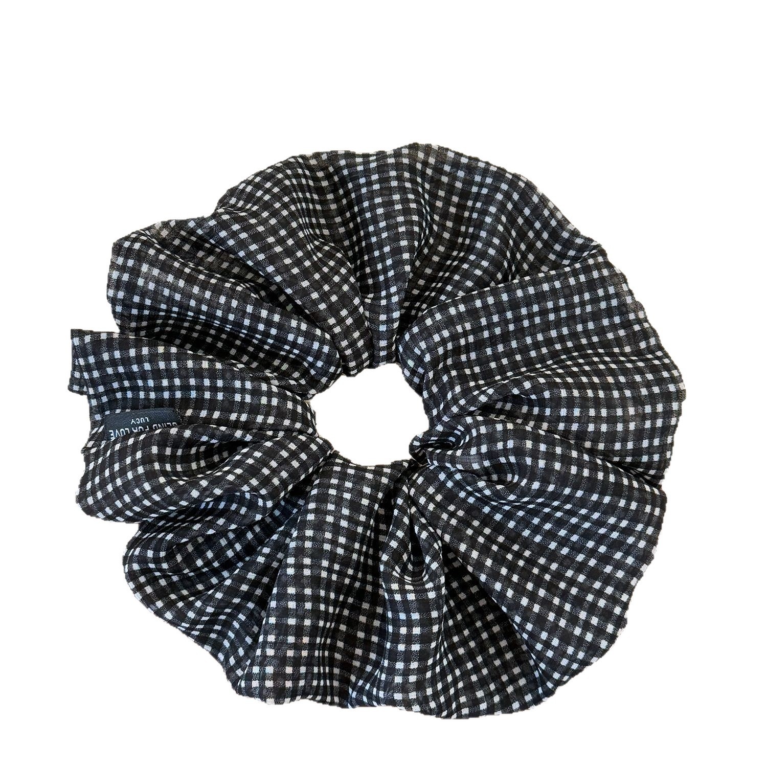 Women's Sweet Spring Cloth Hair Tie Daily Accessories Black Plaid