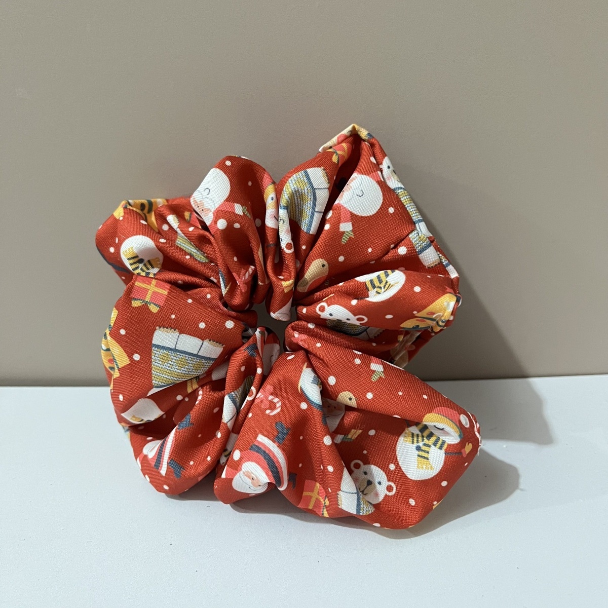 Women Christmas Hair Ties Holiday Gift Wide Bow Plaid Snowflake Santa