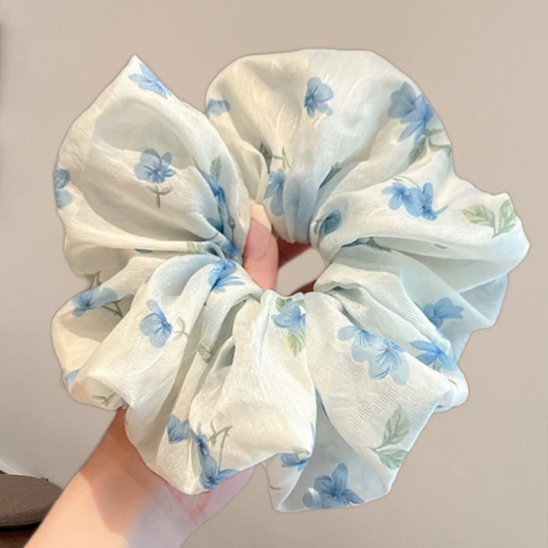 Women's Elegant Large Cloth Scrunchie Banquet Hair Tie Ditsy Floral