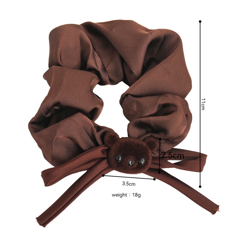 Women's Cute Bear Bow Cloth Scrunchie Autumn Hair Tie Accessory