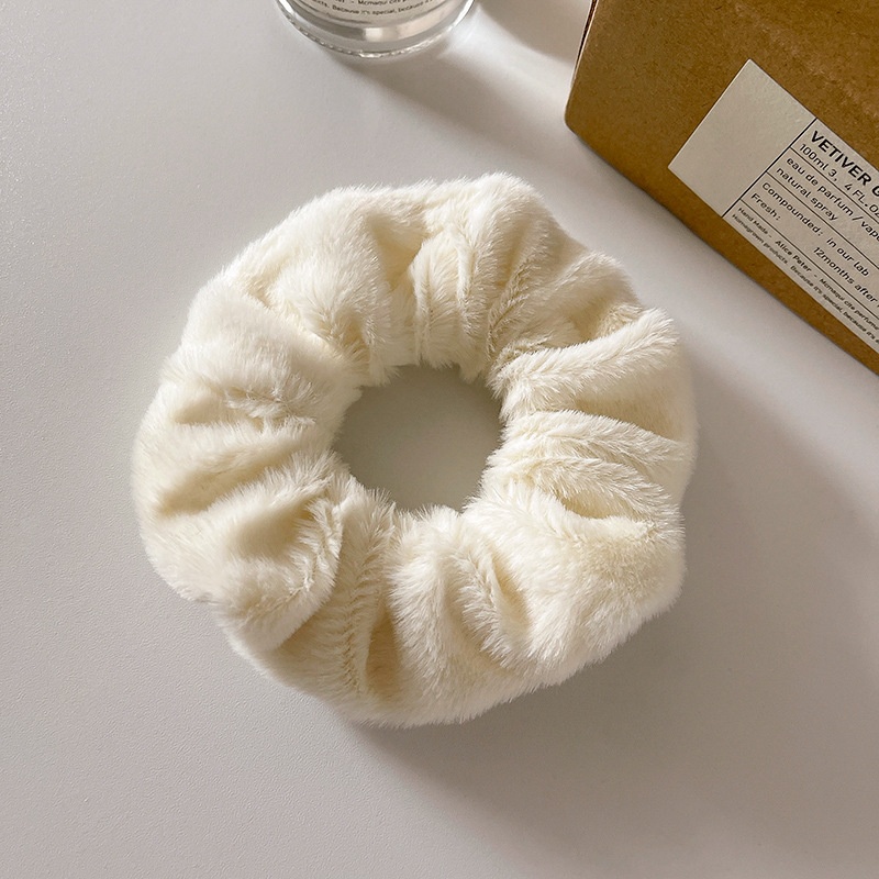 Women Girls Cute Plush Elastic Hair Ties Winter Cloth Ponytail Bands